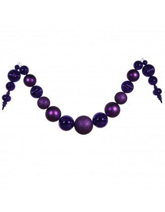 14' Huge Commercial Purple 3-Finish Shatterproof Christmas Ball Ornament Garland