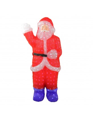 3' Red Lighted Commercial Grade Santa Claus Christmas Display Decoration