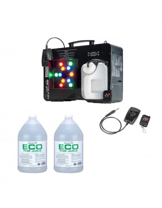 ADJ Fog Fury Jett Smoke Machine & LED Lights + Eco-Fog Juice Fluid, 2 Gallons