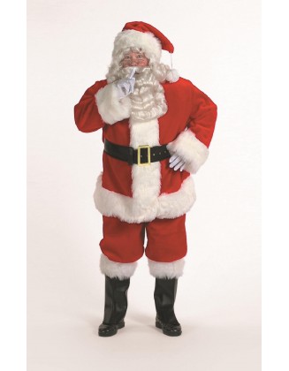 7-Piece Professional Santa Suit Christmas Costume - Adult Size XXXL