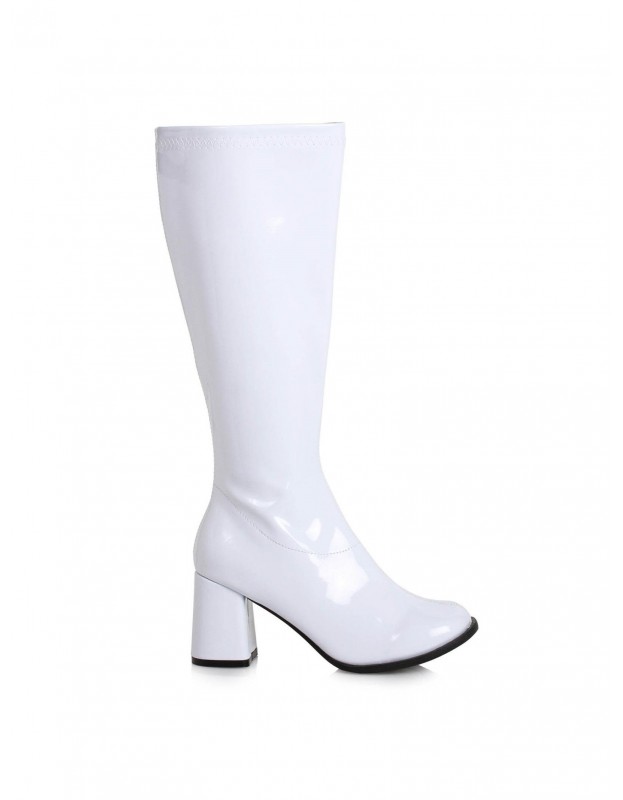 Women's 3 inch Wide Width White GoGo Boot Halloween Costume ...