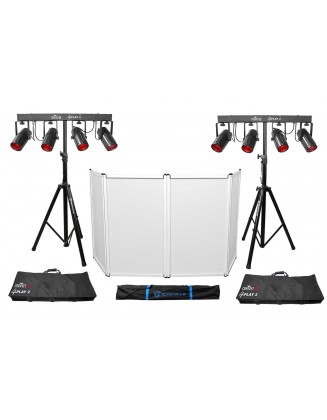 (2) Chauvet DJ 4PLAY 2 RGBW DMX Light Bars Packages+Bags+Stands and Facade 4PLAY2