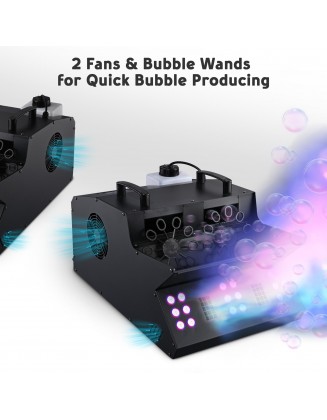 3in1 LED Fog Bubble Machine Fogger DMX Remote Control Music Festival Party Stage