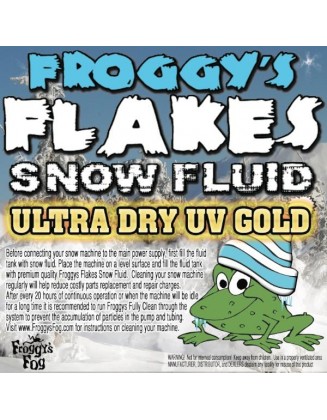 55 Gallon Drum - GOLD UV BLACKLIGHT REACTIVE Snow Juice Machine Fluid - Froggys Flakes - Evaporative Formula