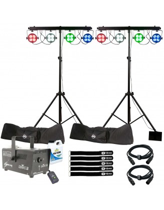 (2) American DJ Starbar Wash Complete Lighting Systems with Chauvet DJ Hurricane 700 Fog Machine Package