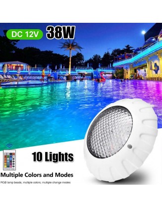 10PCS Swimming Pool Lights 12V 38W RGB LED Underwater Light IP68 Spa Lights