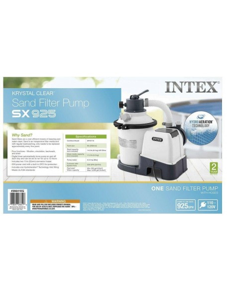 ***USEDOPEN BOX Intex Krystal Clear Sand Filter Pump SX925 110120V with GFCI