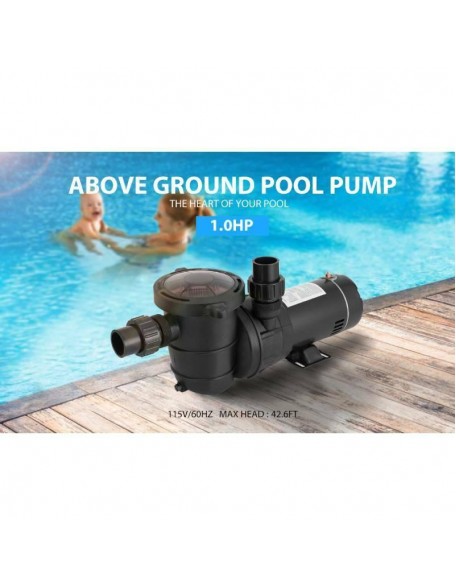 1.0 HP 5220 GPH Above Ground Swimming Pool Pump w/ Strainer Basket ETL Certified