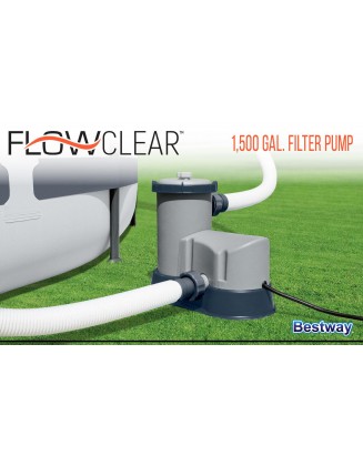 Bestway 1500 GPH Filter Pump for Above Ground Swimming Pools 58390E +1*Cartridge