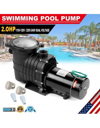 2HP Swimming Pool Pump Motor Strainer In/Above Ground 115-230V outdoor 1500W new
