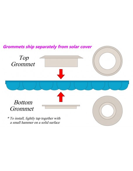16' Round Swimming Pool Solar Cover 800, 1200 and 1600 Series W Grommets