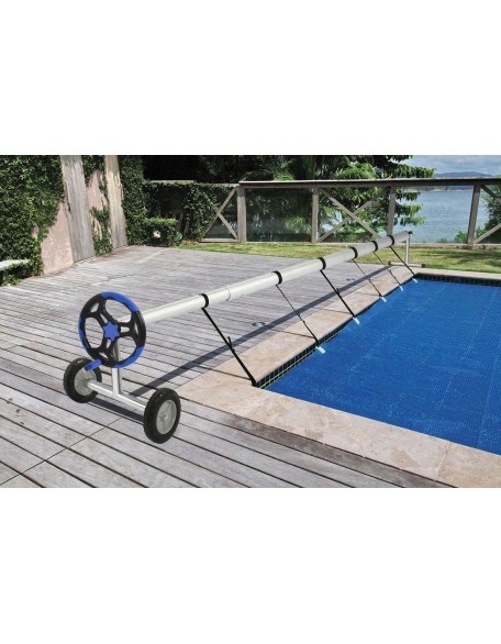 18 Ft Portable Inground Solar Cover Swimming Pool Cover Reel with Solid Wheel