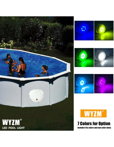 (4 Pack) Above Ground Underwater LED Magnetic Swimming Pool Wall Light 120 volt