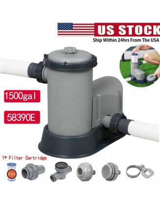 1500 GPH Filter Pump for Above Ground Swimming Pool 58390E+1*Filter Cartridge A+