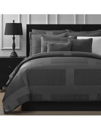 Comfy Bedding - 5-Piece Comforter Set - Microfiber Bedding - - Frame - Grey - 1 Comforter, 2 Pillow Cases, 1 Square Decorative Pillow & 1 Rectangle Decorative Pillow - Microfiber - Modern