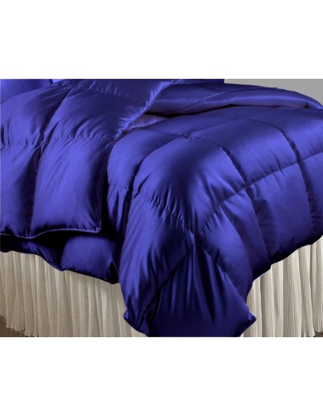 9 Piece Set Polyester Satin Silk Ultra Soft Hotel Class Comfortable Hotel Bedding (1 Comforter, 1 Fitted Sheet, 1 Flat Sheet, 4 Pillow Cases) (Royal Blue, Oversized Queen)