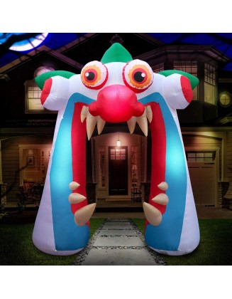 10Ft Inflatable Clown Archway Airblown Outdoor Halloween Scary Spooky Lawn Decor