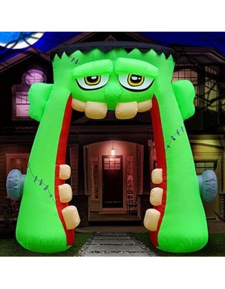 10 ft Lighted Halloween Archway Blow Up Decorations Spooky Monster Inflatables