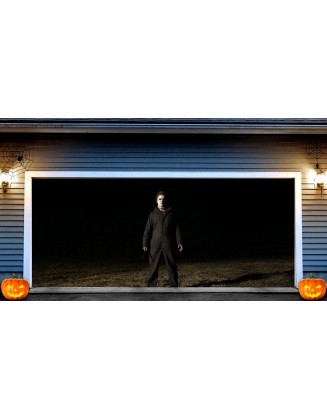 16x7 Halloween Garage Door/Front Door Matching Set (003)Premium Polyester Fabric