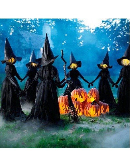 1-3Pcs Halloween Decorations Outdoor Large Light Up Screaming Witches Ghost