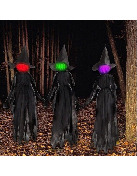 1-3Pcs Halloween Decorations Outdoor Large Light Up Screaming Witches Ghost