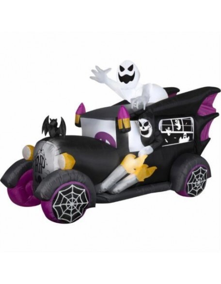 (Halloween) Inflatable (Hot Rod  Hearse) (LED Lights) (5.5 ft. H)