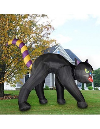 20 ft Black Cat Halloween Blow Up Inflatable with Lights 20ft Cat