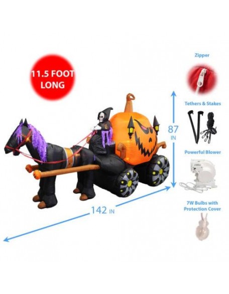 (Halloween) Inflatable ( Skeleton Ghost Driving Carriage)