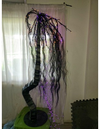 4 Feet Halloween Willow Tree, 160 LED Lights,Pack of 4FT Orange & Purple