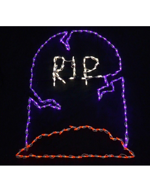 Halloween Light Display LED Headstone RIP Purple Graveyard ...