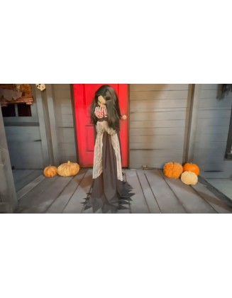 4 Ft Rosemary Demonic Girl Animated Halloween Prop Possessed Exorcist Zombie Red
