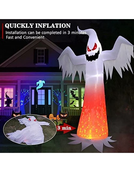 12FT Halloween Inflatables White Ghost, Giant Spooky Outdoor ...