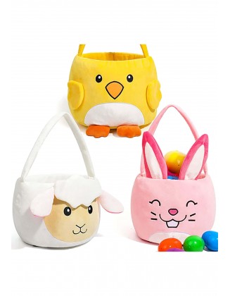 3 Pack Chicken, Bunny, and Sheep Egg Basket Set