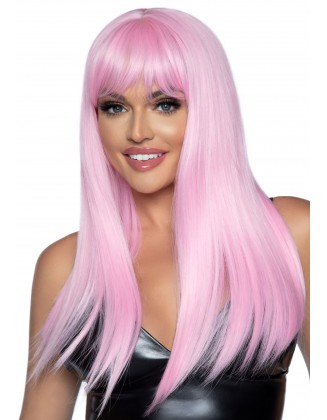 24in Long Straight Pink Wig