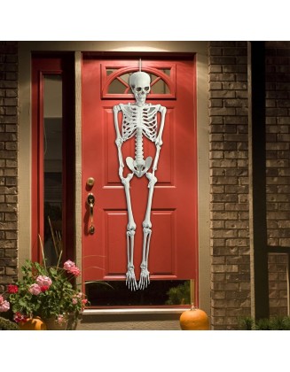 [US Warehouse] 5.4Ft/165cm Halloween Skeleton Full Body Life Size Human Bones with Movable Joints, Perfect for Indoor Outdoor Halloween Props Haunted House Decorations