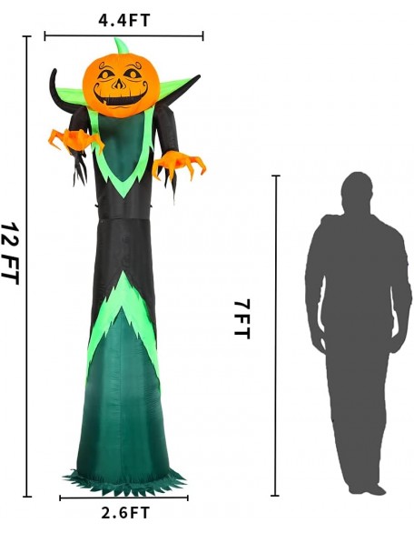 12 FT Halloween Inflatables Outdoor Decorations, Inflatable Pumpkin Reaper with Rotating Lights, Blow Up Yard Decoration for Halloween Party, Holiday, Garden, Lawn (Halloween Pumpkin Reaper)