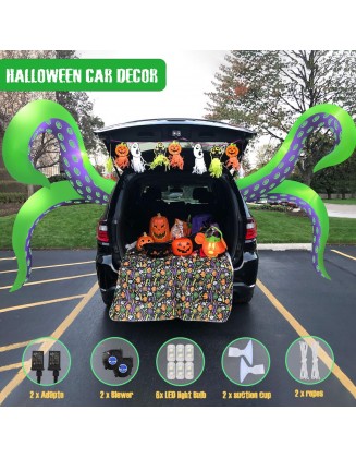 2 Pack 7.2FT Halloween Inflatables Giant Octopus Tentacle Outdoor Decoration, Lighted Blow Up Trunk or Treat Car Decorations, Inflatable Scary Octopus from Window,2023 Creative Yard Decor