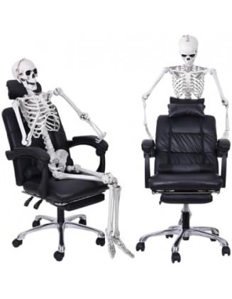2pc 165cm Halloween Human Skeletons Full Body Boneswith Movable Jointsfor Party Spooky Decorations