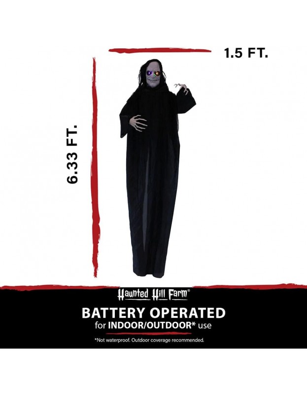 Haunted Hill Farm 5.2 ft. Life-Size Light-up Halloween Reaper ...