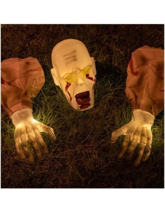 2023 Halloween Decorations Light Scary Halloween Skeleton with Creepy Outdoor Decor Halloween Yard Garden Patio Decoration