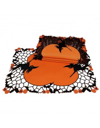0.1 in. x 14 in. x 20 in. Witch Embroidered Cutwork Halloween Placemats (4-Set)