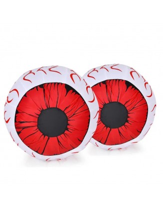 2-Pack 3 ft. Halloween Inflatable Eyeballs with Air Blower and Red LED Lights
