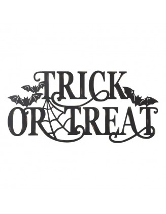 24 in. L Metal Halloween TRICK or TREAT Wall Sign