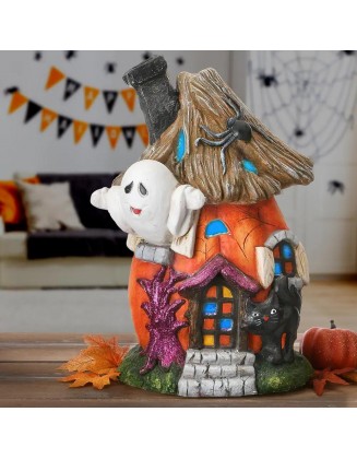 18 in. Pumpkin Haunted House with LED Light
