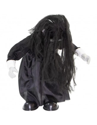 26 in. Lana the Animated Growling Zombie Girl, Indoor or Covered Outdoor Halloween Decoration, Battery Operated