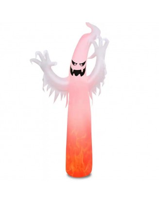 12 ft. Inflatable Halloween Ghost Blow Up Decoration with Built-in Flame Light