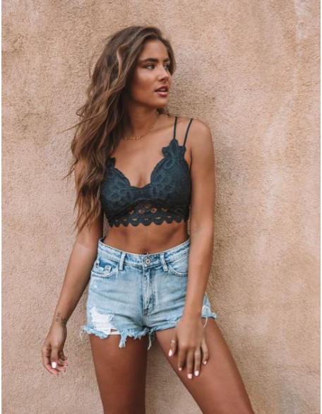 Crush On You Lace Bralette - Charcoal